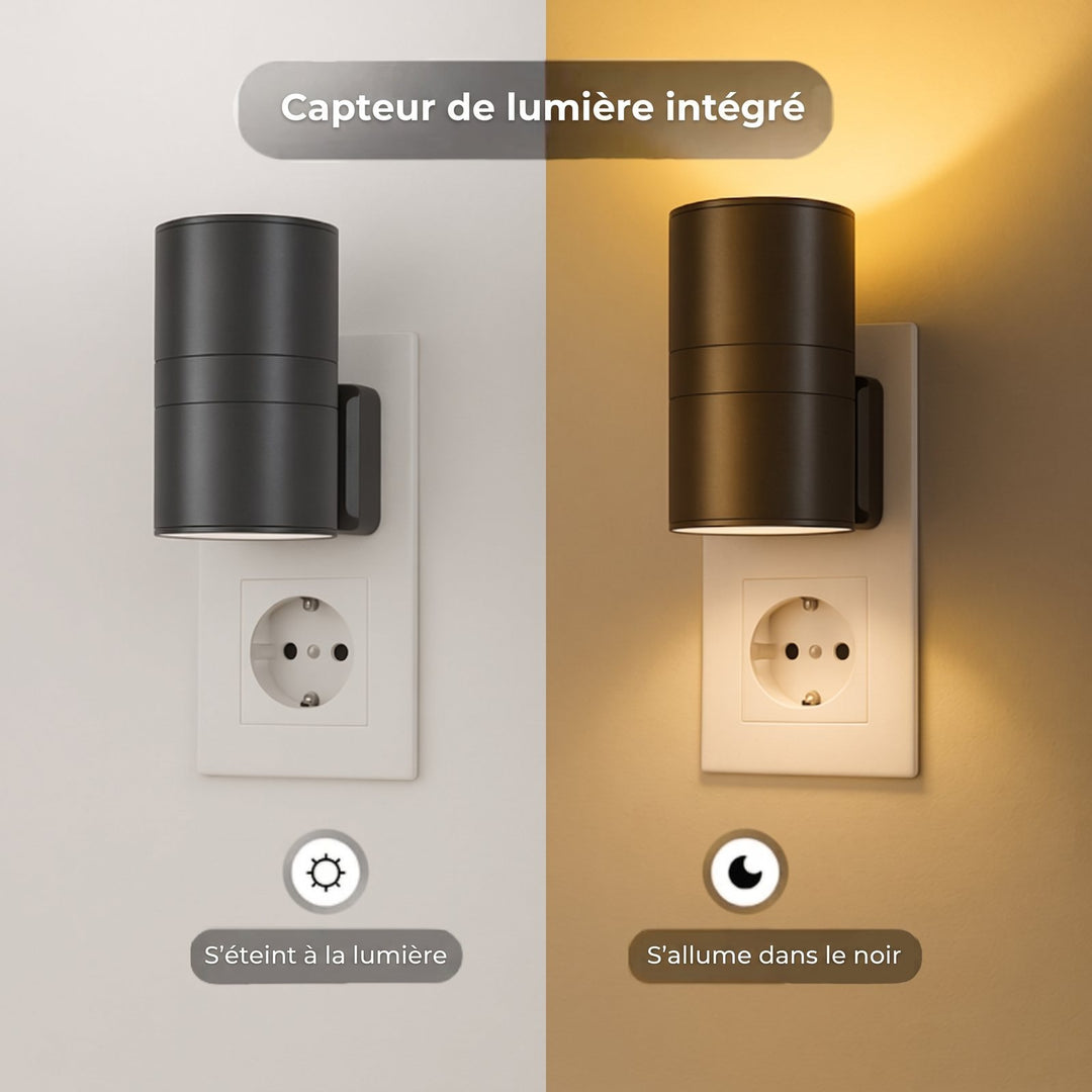 Capteur de lumière intégré : la lampe s'éteint de jour et s'allume dans le noir