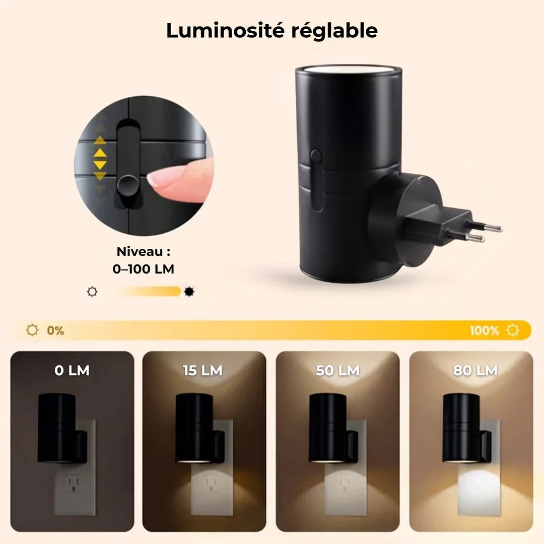 Luminosité réglable de 0 à 100 lumens