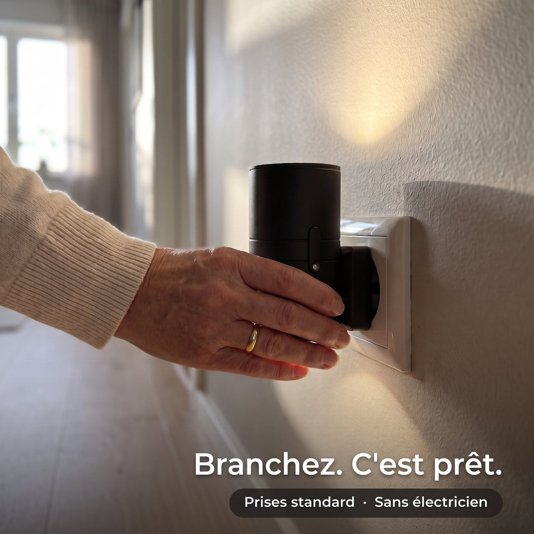 On branche l'applique sur la prise, c'est prêt