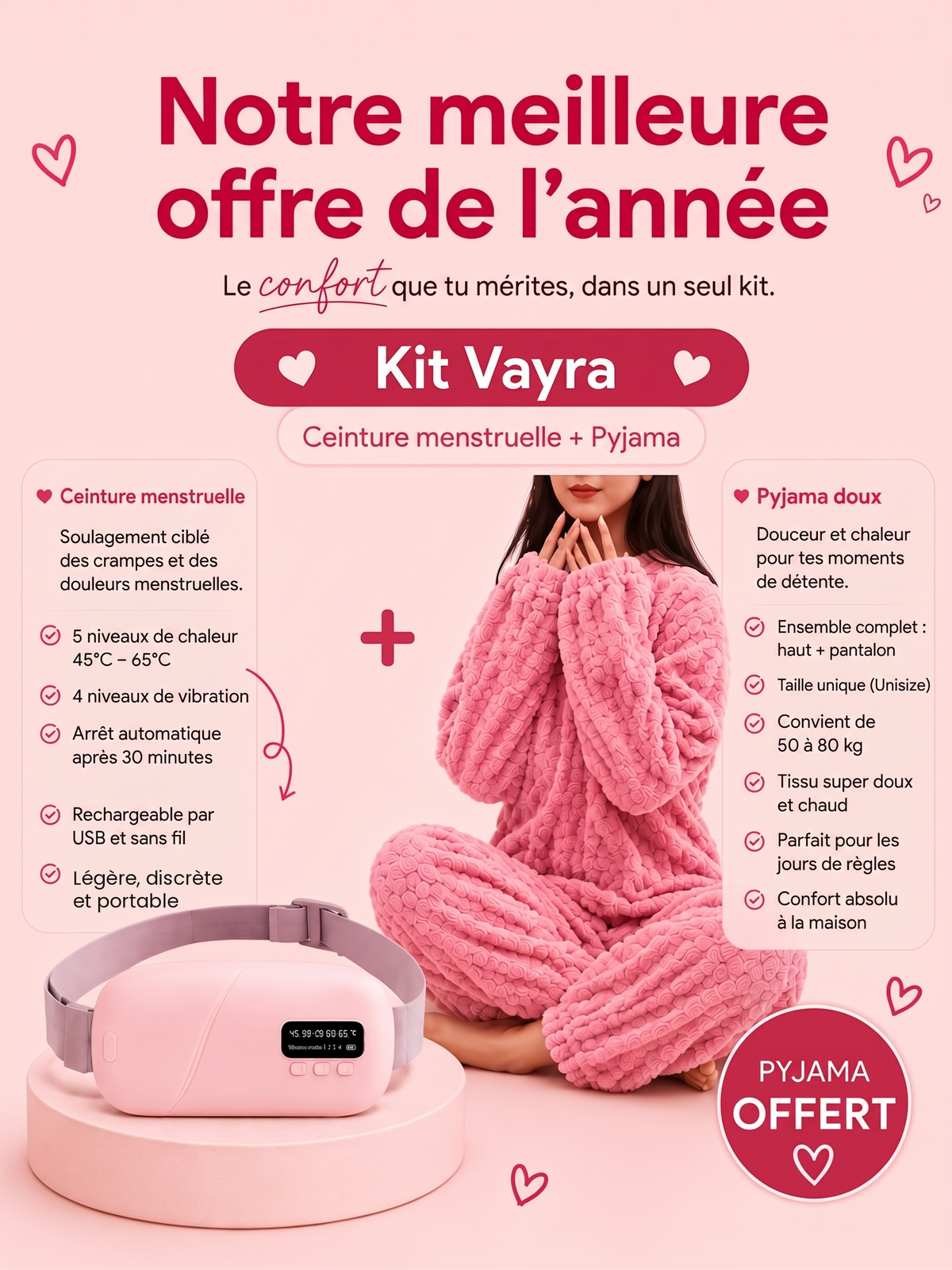 Kit Vayra : ceinture menstruelle + pyjama offert